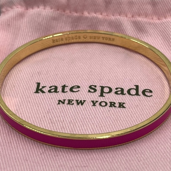 Kate Spade Rise Above Inspirational Hot Pink Gold Plated Bangle Bracelet - Picture 5 of 7